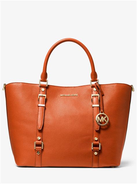 michael kors bedford tote replacement straps|Michael Kors pebble leather tote.